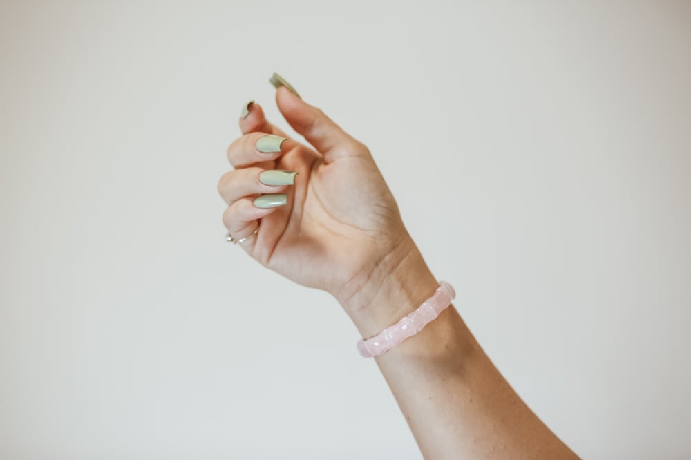 Image of Rose Quartz tumbled Crystal Bracelet