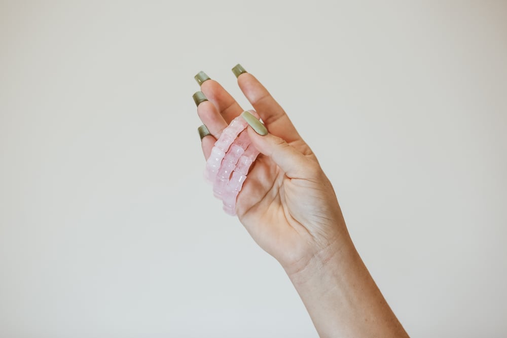 Image of Rose Quartz tumbled Crystal Bracelet