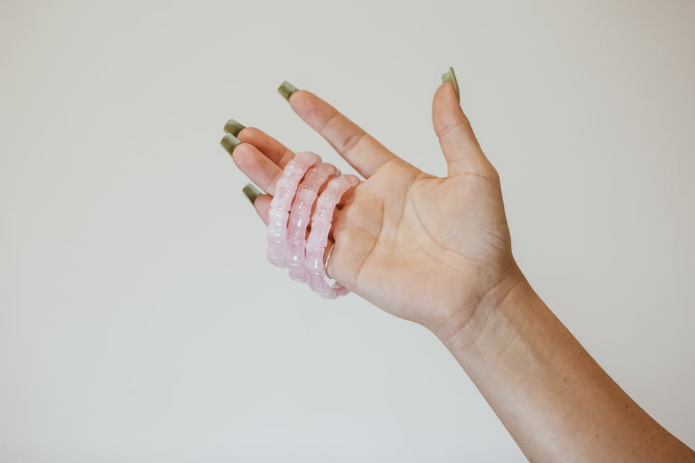 Image of Rose Quartz tumbled Crystal Bracelet
