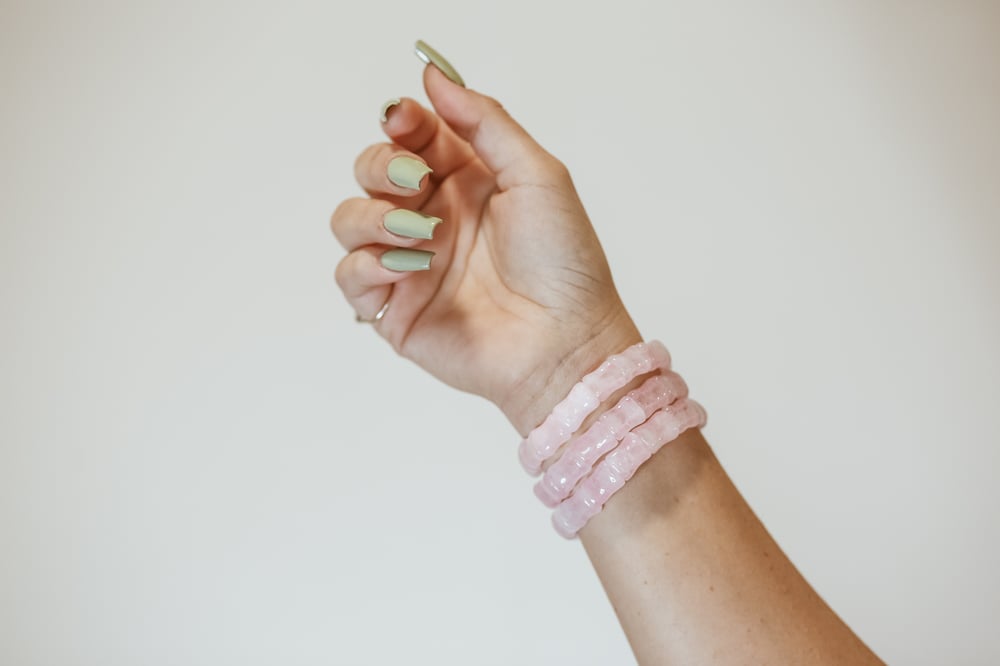 Image of Rose Quartz tumbled Crystal Bracelet
