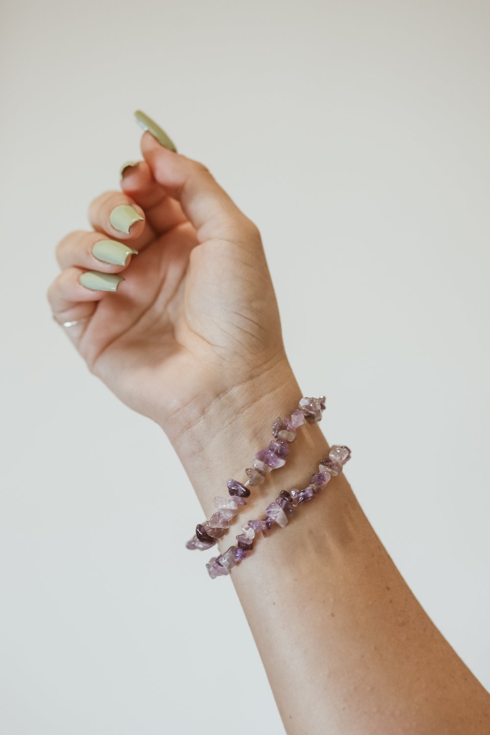 Image of Amethyst crystal chip bracelet