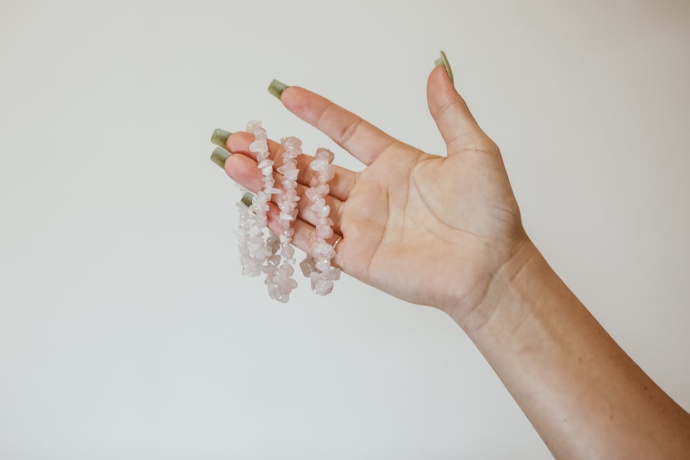 Image of Rose Quartz Crystal Chip Bracelet