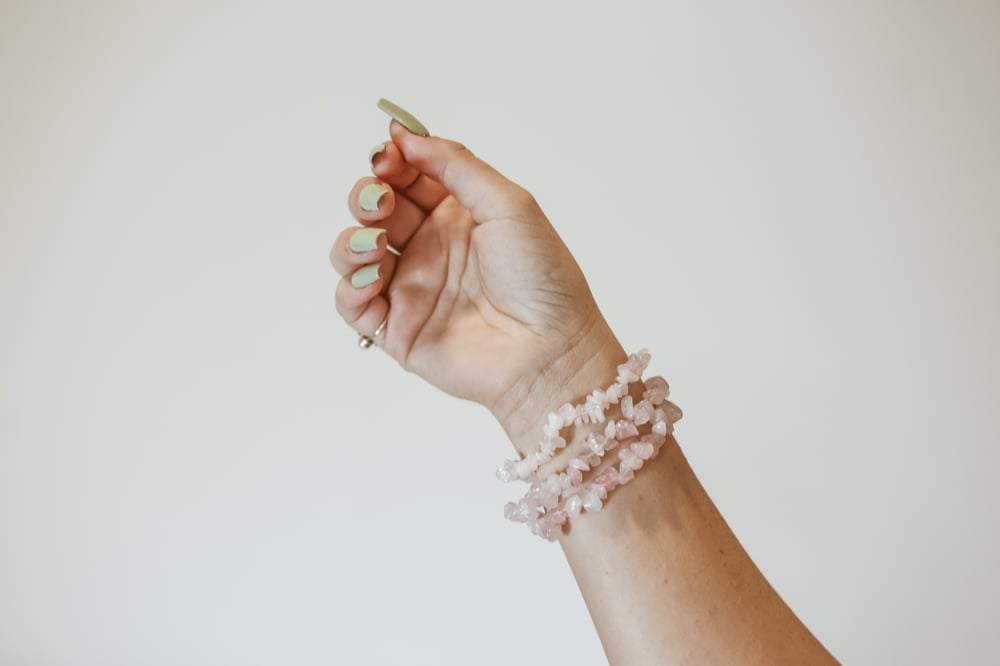 Image of Rose Quartz Crystal Chip Bracelet