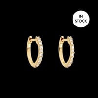 Image 1 of Crystal Golden Goddess Hoops