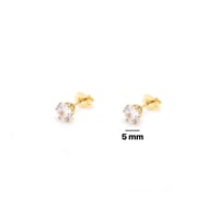 Image 2 of Medium Golden Goddess Harmony Crystal Studs 5 mm