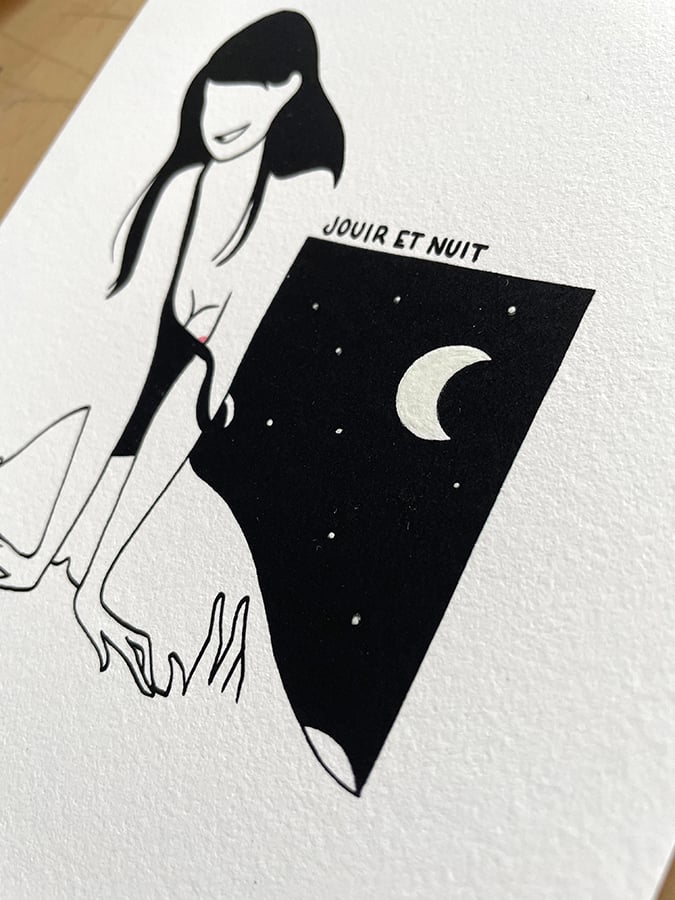 Image of "Jouir et Nuit" special glow-in-the-dark art print