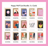 Happy Wolf Card Bundle - 5 Cards