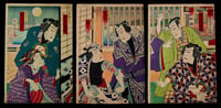 Image 1 of KUNISADA UKIYO-E TRIPTIC (KOCHORO)