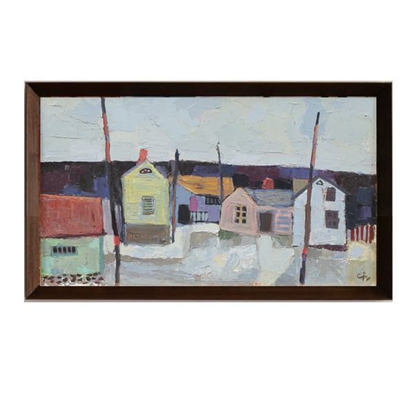 Image of Mid Century, Swedish Painting, Little Houses, CALLE JOHANSSON