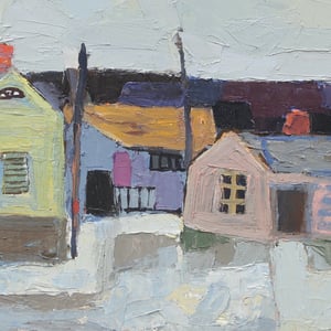 Image of Mid Century, Swedish Painting, Little Houses, CALLE JOHANSSON