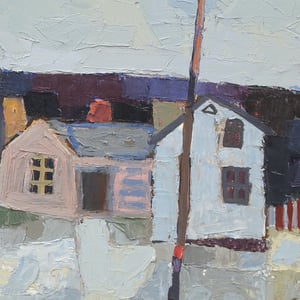 Image of Mid Century, Swedish Painting, Little Houses, CALLE JOHANSSON