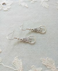 Image 4 of Silver Lightbulb Charm Earrings