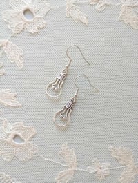 Image 1 of Silver Lightbulb Charm Earrings