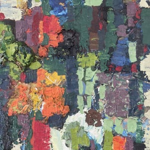 Image of Mid Century, Swedish Abstract Oil Painting, 'High Summer.' 