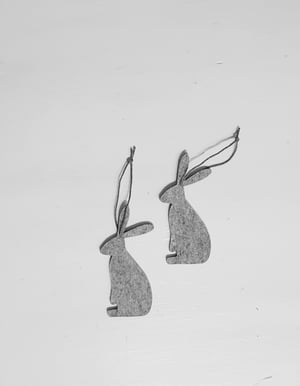 Image of Wool Felt Bunny Decorations (Pack of 2)