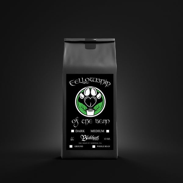 "FELLOWSHIP OF THE BEAN" RAVEN ROAST, DARK, MEDIUM OR ESPRESSO