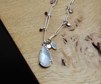 Image 2 of Pear shaped white moonstone celestial necklace 