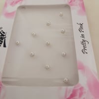 Image 2 of White Pearl Bindis with silver beads