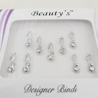 Image 1 of Silver Floral & Falling Star Bindis