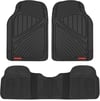Motor Trend FlexTough Performance All Weather Rubber Car Floor Mats - 3 Piece Floor Mats Automotive 