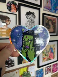 Image 2 of Holographic sticker - “FU alien”