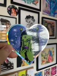 Image 3 of Holographic sticker - “FU alien”