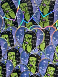 Image 4 of Holographic sticker - “FU alien”