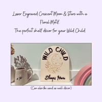 Image 1 of Floral and Lunar Wild Child Shelf Decoration
