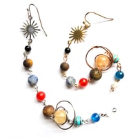 Image 3 of Statement Solar System Silver Drop Earrings