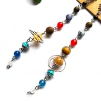 Image 2 of Statement Solar System Silver Drop Earrings