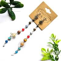 Image 1 of Statement Solar System Silver Drop Earrings
