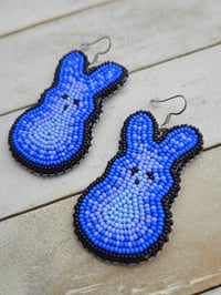 Image 2 of Large Blue peeps earrings