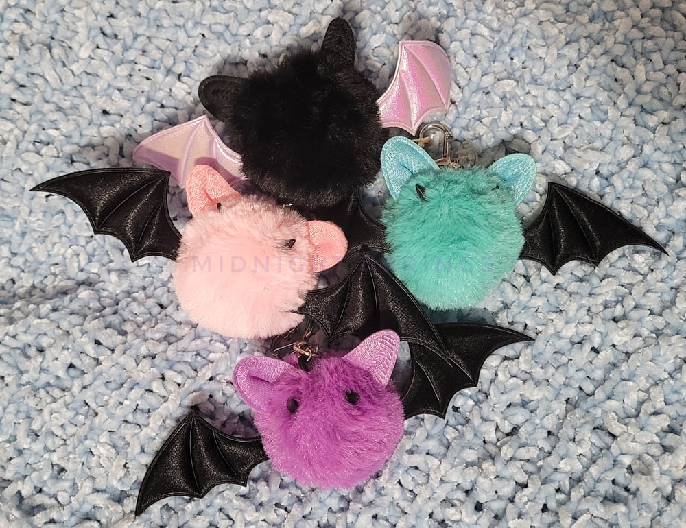 Image of Cat Bat Demon Faux Fur Keychains