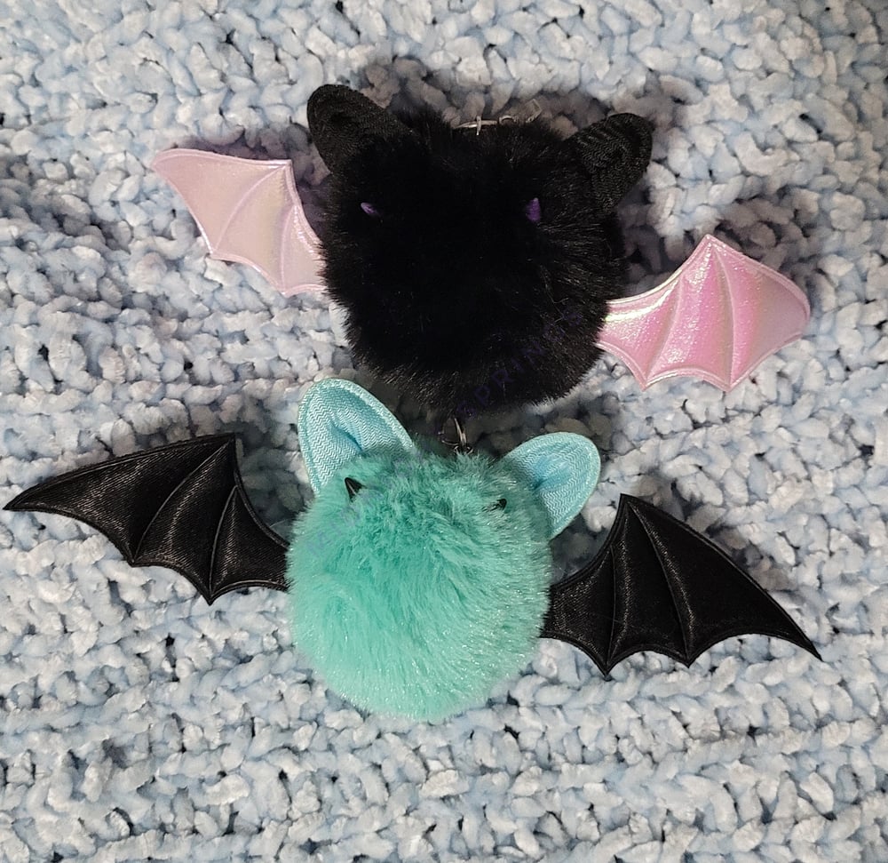 Image of Cat Bat Demon Faux Fur Keychains