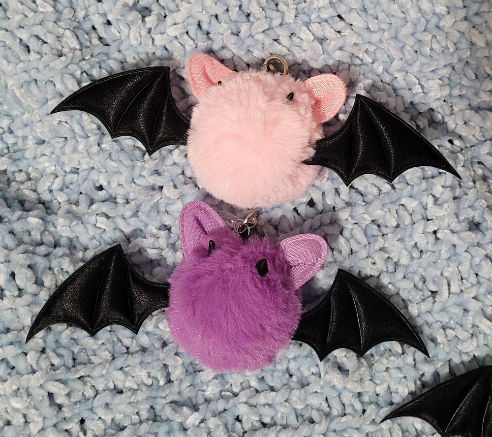 Image of Cat Bat Demon Faux Fur Keychains