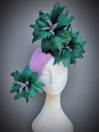 Image 1 of 'Bliss' in lilac and dark emerald 