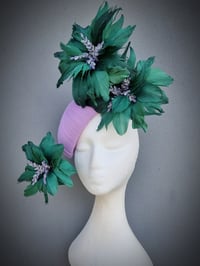 Image 3 of 'Bliss' in lilac and dark emerald 