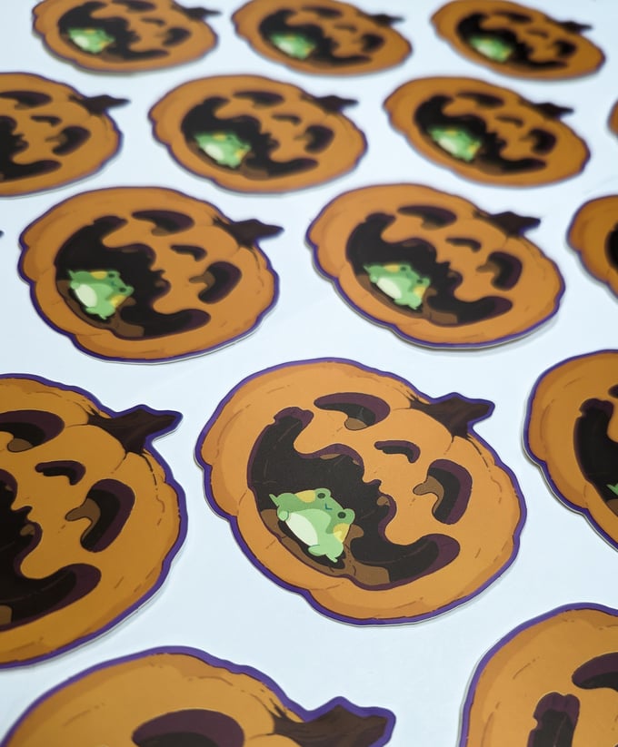 Image of Froggy Pumpkins Hut - Sticker
