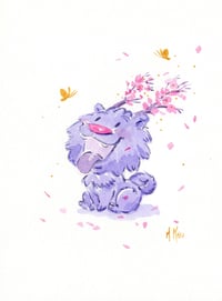 Image 2 of 'Sakura Happy Pup' Original Painting