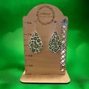 Image 2 of Lime Shamrock Cheetah Print Earrings
