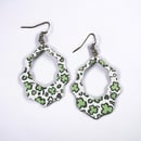 Image 3 of Lime Shamrock Cheetah Print Earrings