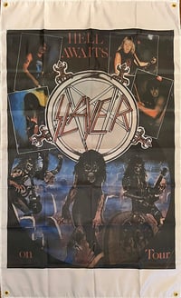 Image 2 of Slayer " Hell Awaits Tour Poster " Flag / Banner / Tapestry
