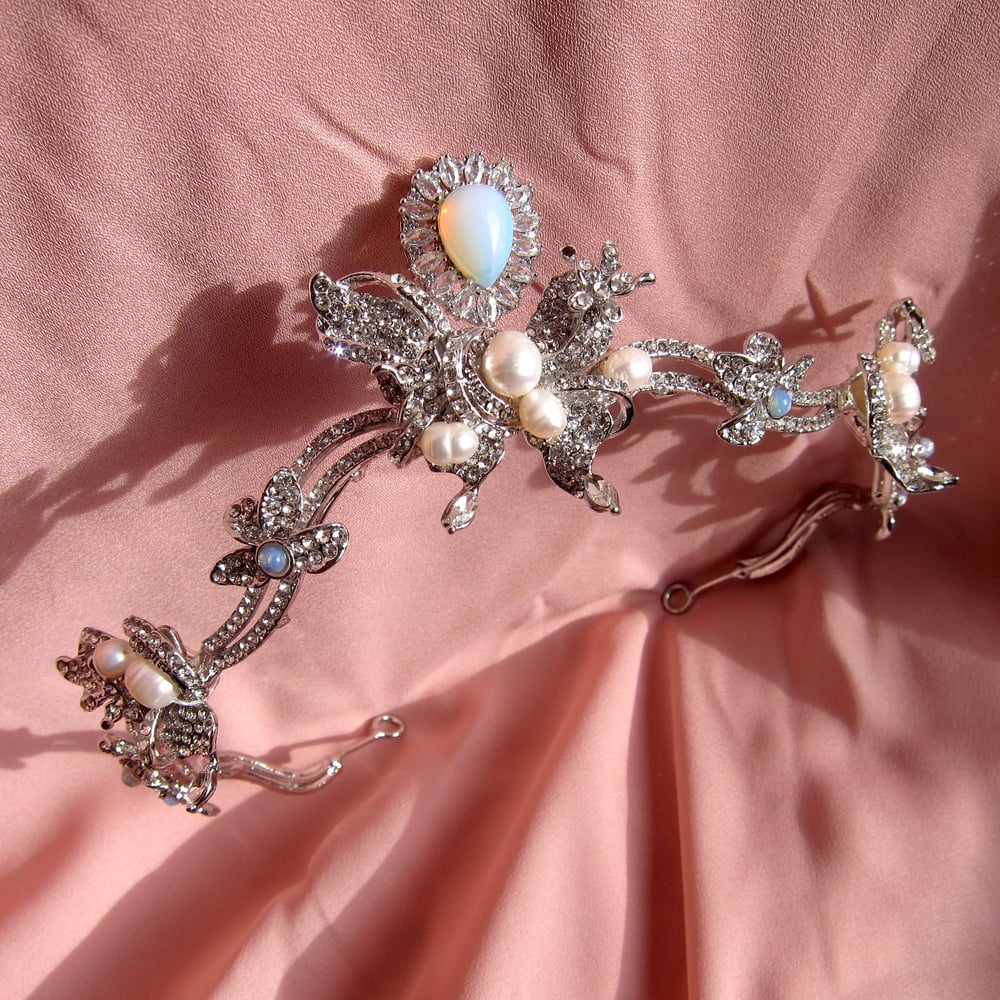 Image of Moonstone Moth tiara  