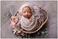 Image 2 of Fuzzy bonnet and wrap set | Newborn photo prop |18 colors | Made to order