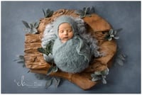Image 1 of Fuzzy bonnet and wrap set | Newborn photo prop |18 colors | Made to order