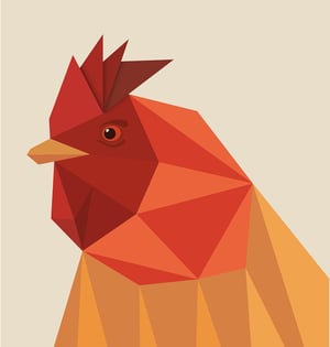 Image of EDDY THE ROOSTER | PRINT ON CANVAS