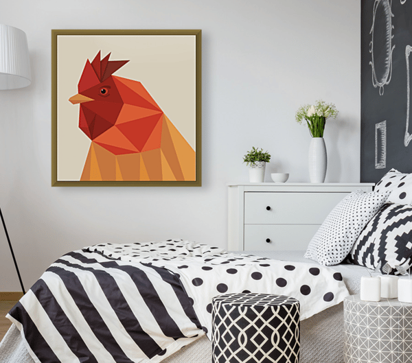 Image of EDDY THE ROOSTER | PRINT ON CANVAS