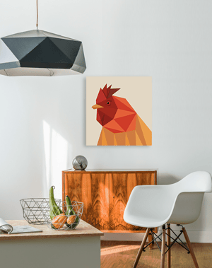 Image of EDDY THE ROOSTER | PRINT ON CANVAS