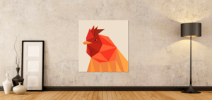 Image of EDDY THE ROOSTER | PRINT ON CANVAS