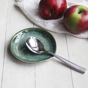Image of Medium Green Coffee Spoon Rest, Handcrafted Spoon Holder for your Coffee Station